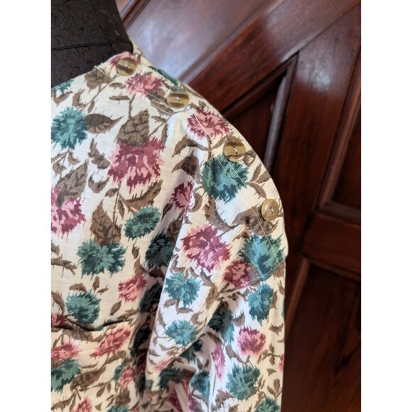 VTG Liz Thomas Plus Floral Print Blouse With Button Detail 42/22W - Picture 2 of 6
